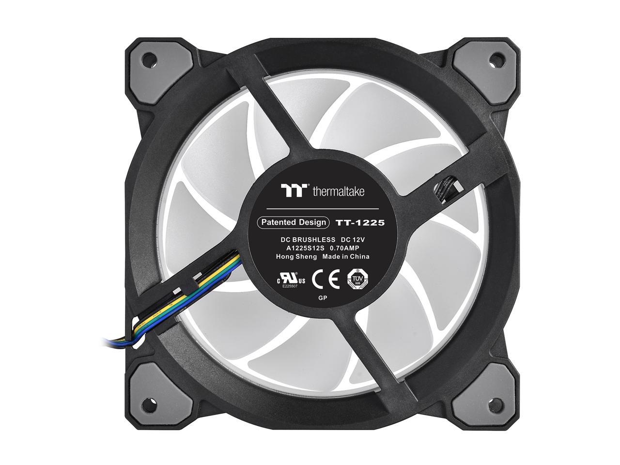 Thermaltake Riing Quad 120mm 16.8 Million RGB Color (Alexa, Razer Chroma) Software Enabled 4 Light Rings 54 Addressable LED 9 Blades Hydraulic Bearing Case/Radiator Fan, Single Pack, CL-F088-PL12SW-C