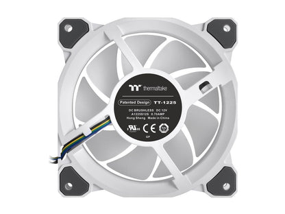 Thermaltake Riing Quad 120mm 16.8 Million RGB Color (Alexa, Razer Chroma) Software Enabled 4 Light Rings 54 Addressable LED 9 Blades Hydraulic Bearing White Case/Radiator Fan, Single Pack, CL-F100-PL12SW-C