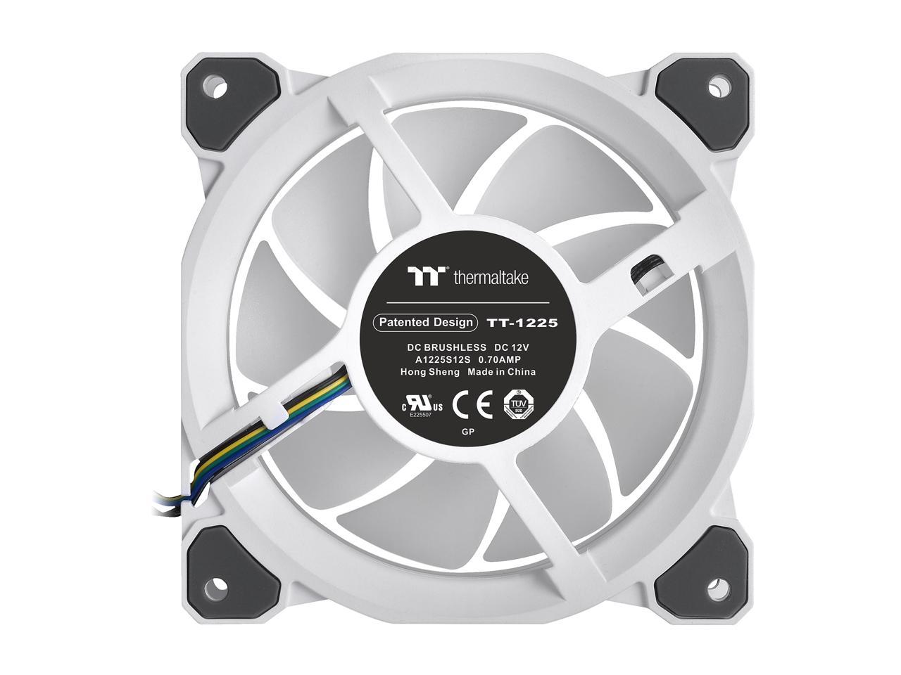 Thermaltake Riing Quad 140mm 16.8 Million RGB Color (Alexa, Razer Chroma) Software Enabled 4 Light Rings 54 Addressable LED 9 Blades Hydraulic Bearing White Case/Radiator Fan, Single Pack, CL-F101-PL14SW-C