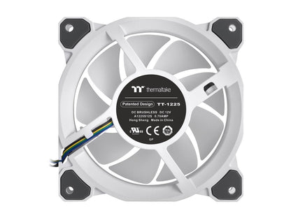 Thermaltake Riing Quad 140mm 16.8 Million RGB Color (Alexa, Razer Chroma) Software Enabled 4 Light Rings 54 Addressable LED 9 Blades Hydraulic Bearing White Case/Radiator Fan, Single Pack, CL-F101-PL14SW-C
