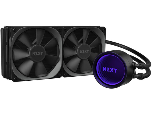 NZXT Kraken X53 240mm - RL-KRX53-01 - AIO RGB CPU Liquid Cooler - Rotating Infinity Mirror Design - Improved Pump - Powered By CAM V4 - RGB Connector - 2 x Aer P120 120mm Radiator Fans