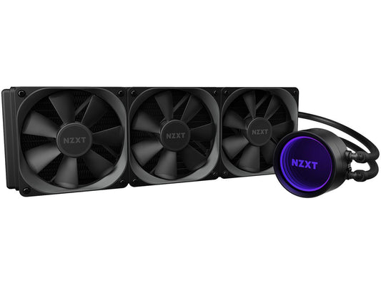 NZXT Kraken X73 360mm - RL-KRX73-01 - AIO RGB CPU Liquid Cooler - Rotating Infinity Mirror Design - Improved Pump - Powered By CAM V4 - RGB Connector - 3 x Aer P120 120mm Radiator Fans