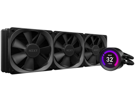 NZXT Kraken Z Series Z73 360mm - RL-KRZ73-01 - AIO RGB CPU Liquid Cooler - Customizable LCD Display - Improved Pump - Powered by CAM V4 - RGB Connector - Aer P 120mm Radiator Fans (3 Included)