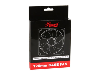 Rosewill RFA-120-K - 120mm Computer Case Cooling Fan with LP4 Adapter - Sleeve Bearing, Silent