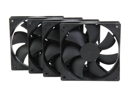 Rosewill 120mm Case Fan 4-Pack, Long Life Sleeve Bearing Computer Case Fan ROCF-13001, Ultra Quiet Computer Cooling Fan 4 Pack 120 mm Standard Case Fan