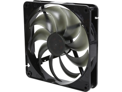 Rosewill RABF-131409 - 140mm Computer Case Cooling Fan with LP4 Adapter - Black Frame & Smoke Blades, Sleeve Bearing, Silent