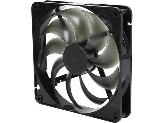 Rosewill RABF-131409 - 140mm Computer Case Cooling Fan with LP4 Adapter - Black Frame & Smoke Blades, Sleeve Bearing, Silent