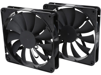 Rosewill RFBF-131411 - 140mm Computer Case Cooling Fan with LP4 Adapter - Fluid Dynamic Bearing, Super Quiet (Pack of 2)