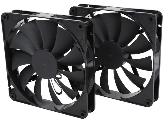 Rosewill RFBF-131411 - 140mm Computer Case Cooling Fan with LP4 Adapter - Fluid Dynamic Bearing, Super Quiet (Pack of 2)