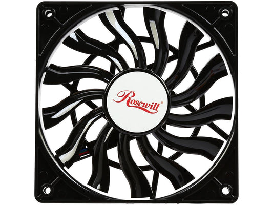 Rosewill RASF-141213 - 120mm Computer Case Cooling Fan - Ultra Slim, 15mm Thickness with Pulse Width Modulation (PWM) Speed Control & Long Life Sleeve Bearing