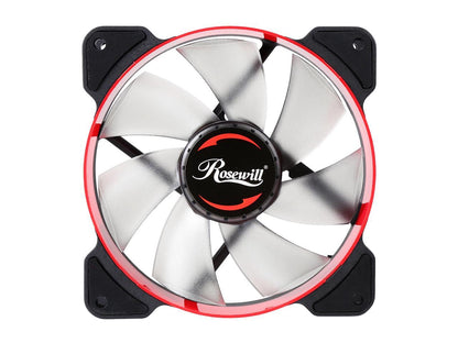 Rosewill 120mm Case Fan with Red LED and PWM (Pulse Width Modulation) Function, Very Quiet Cooling Fan From Advanced Hydraulic Bearing, Model RWCR-1612
