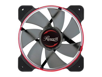 Rosewill 120mm Case Fan with Red LED and PWM (Pulse Width Modulation) Function, Very Quiet Cooling Fan From Advanced Hydraulic Bearing, Model RWCR-1612