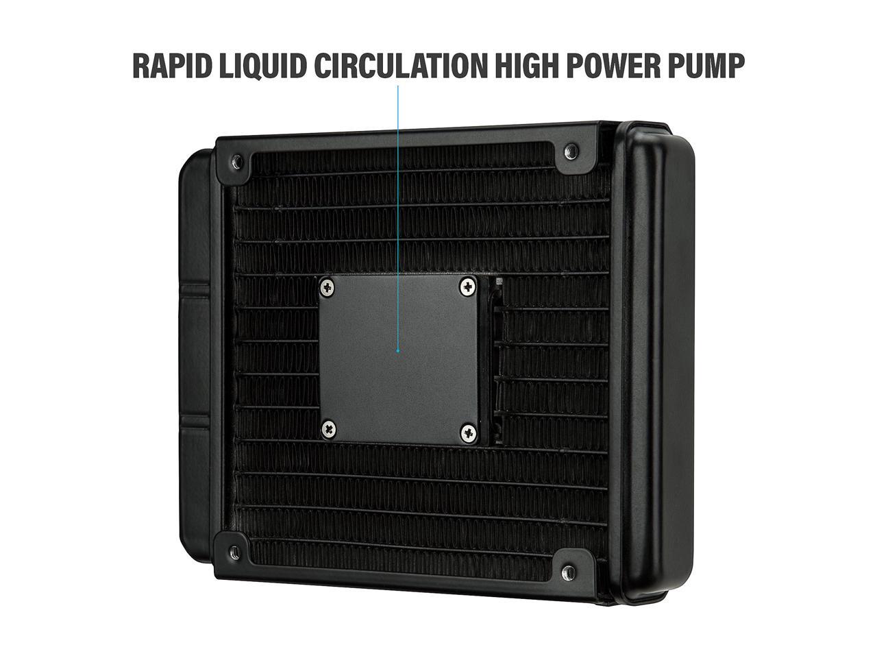 Rosewill PB120-RGB 120mm AIO CPU Liquid Cooler, All-In-One Closed Loop PC Water Cooling, Quiet Addressable RGB Ring Fan, Intel/AMD Compatible, 400mm Sleeved Tubing