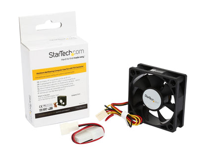 StarTech.com 60x20mm Replacement Ball Bearing Computer Case Fan with TX3 Connector FAN6X2TX3 (Black)
