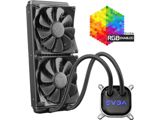 EVGA CLC 280mm All-In-One RGB LED CPU Liquid Cooler, 2x FX13 140mm PWM Fans, Intel, AMD, 400-HY-CL28-V1