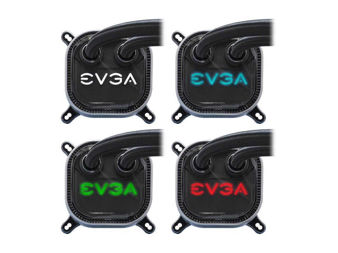 EVGA CLC 240mm All-In-One RGB LED CPU Liquid Cooler, 2x FX12 120mm PWM Fans, Intel, AMD, 400-HY-CL24-V1