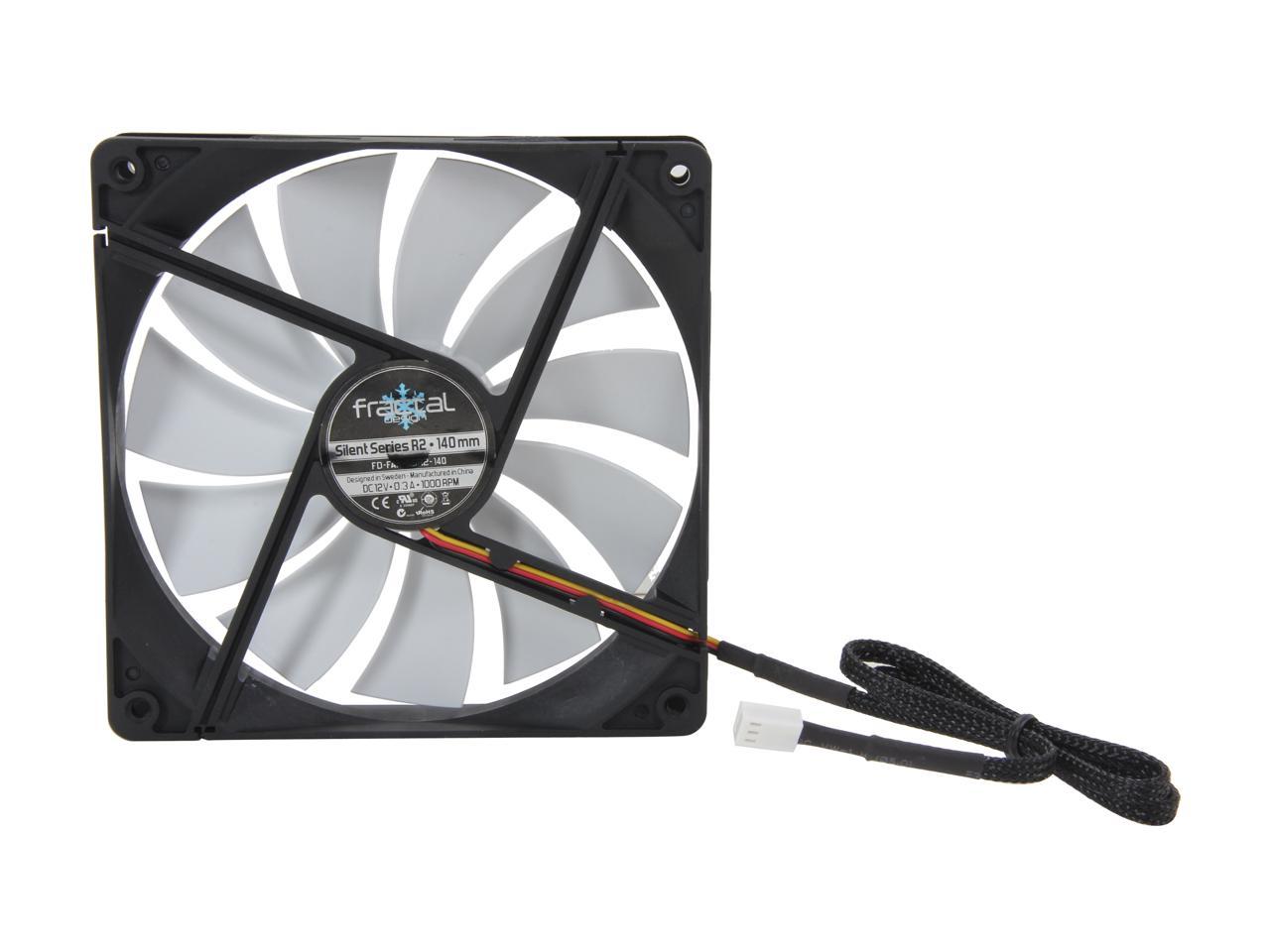 Fractal Design Silent Series R2 140mm Silence Optimized Hydraulic Bearing Black/White Computer Case Fan