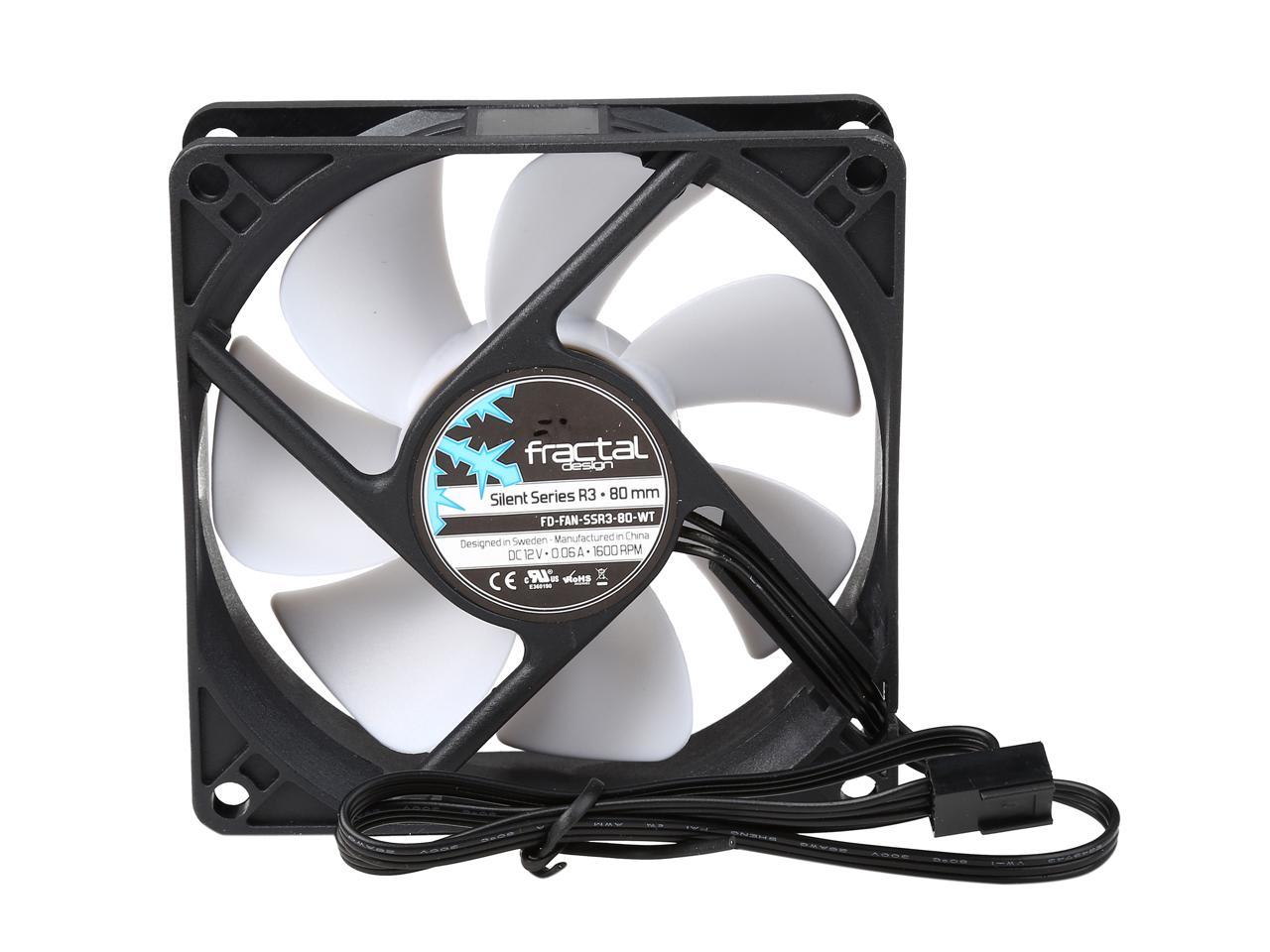 Fractal Design Silent Series R3 80mm Silence Optimized Rifle Bearing Black/White Computer Case Fan