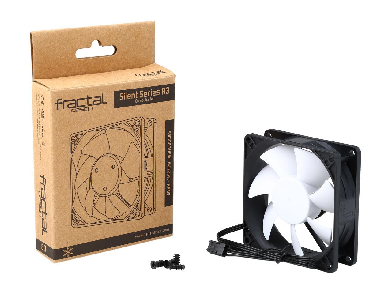 Fractal Design Silent Series R3 80mm Silence Optimized Rifle Bearing Black/White Computer Case Fan