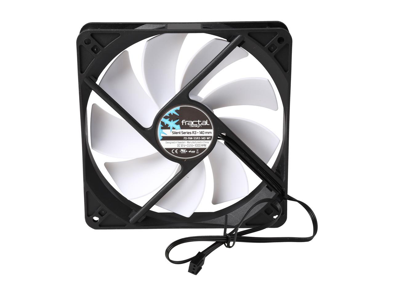 Fractal Design Silent Series R3 140mm Silence Optimized Rifle Bearing Black/White Computer Case Fan