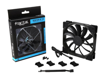 Fractal Design Venturi HF Series Black Fluid Dynamic Bearing High Airflow 140mm Case Fan