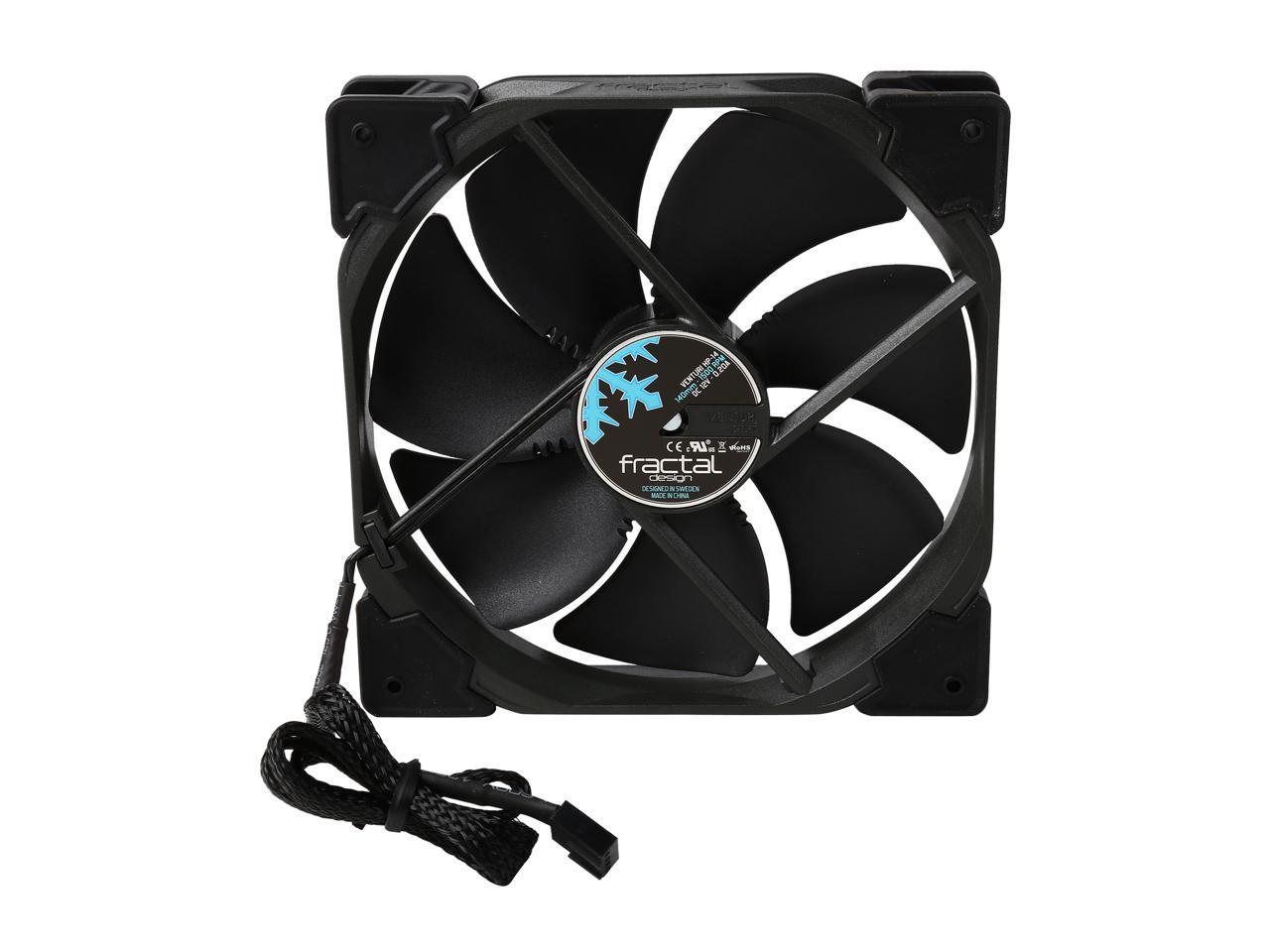 Fractal Design Venturi HP Series Black Fluid Dynamic Bearing High Pressure PWM 140mm Radiator/Heatsink Optimized Fan