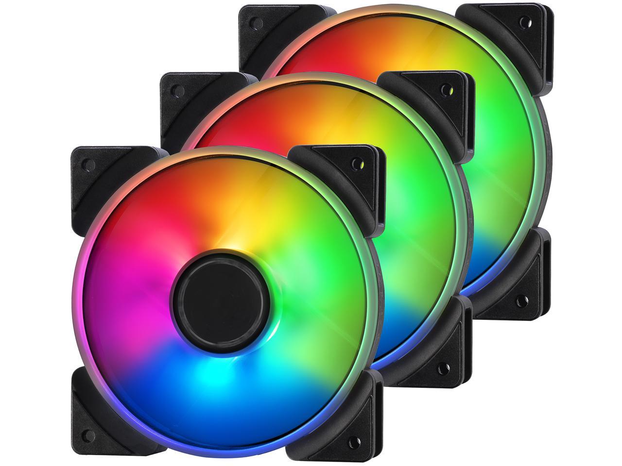 Fractal Design Prisma AL-12 PWM 120mm Addressable RGB LED Long Life Sleeve Bearing Computer Case Fan 3-Pack