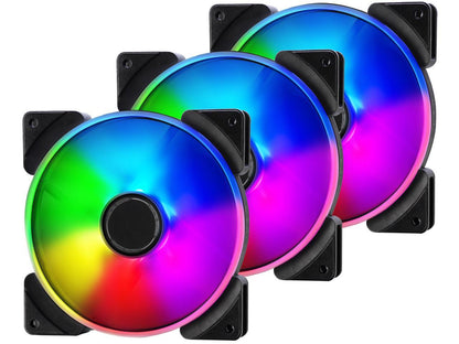 Fractal Design Prisma AL-14 PWM 140mm Addressable RGB LED Long Life Sleeve Bearing Computer Case Fan 3-Pack