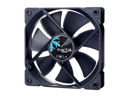 Fractal Design Dynamic X2 PWM GP-12 120mm High Durability Long Life Sleeve Bearing Black Edition Radiator Optimized Computer Case Fan