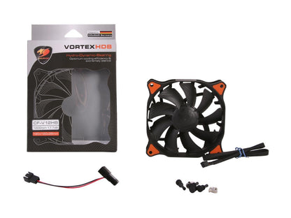 COUGAR CF-V12HB Vortex Hydro-Dynamic-Bearing (Fluid) 300,000 Hours 12CM Silent Cooling Fan (Black)