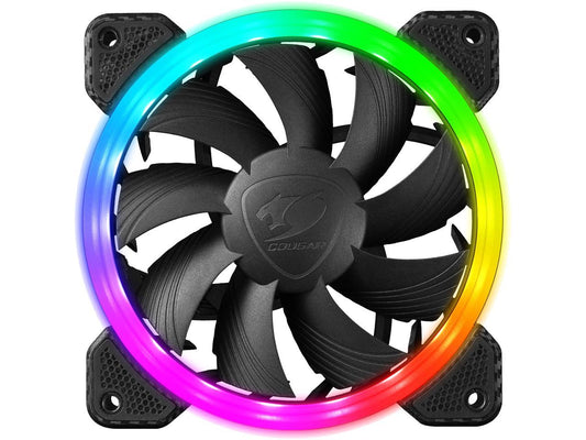 Cougar Hydraulic Vortex RGB HPB 120 mm Cooling Fan with 5V RGB connection to compatible motherboards. CF-V12HB-RGB