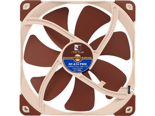 Noctua NF-A14 PWM, Premium Quiet Fan, 4-Pin (140mm, Brown)