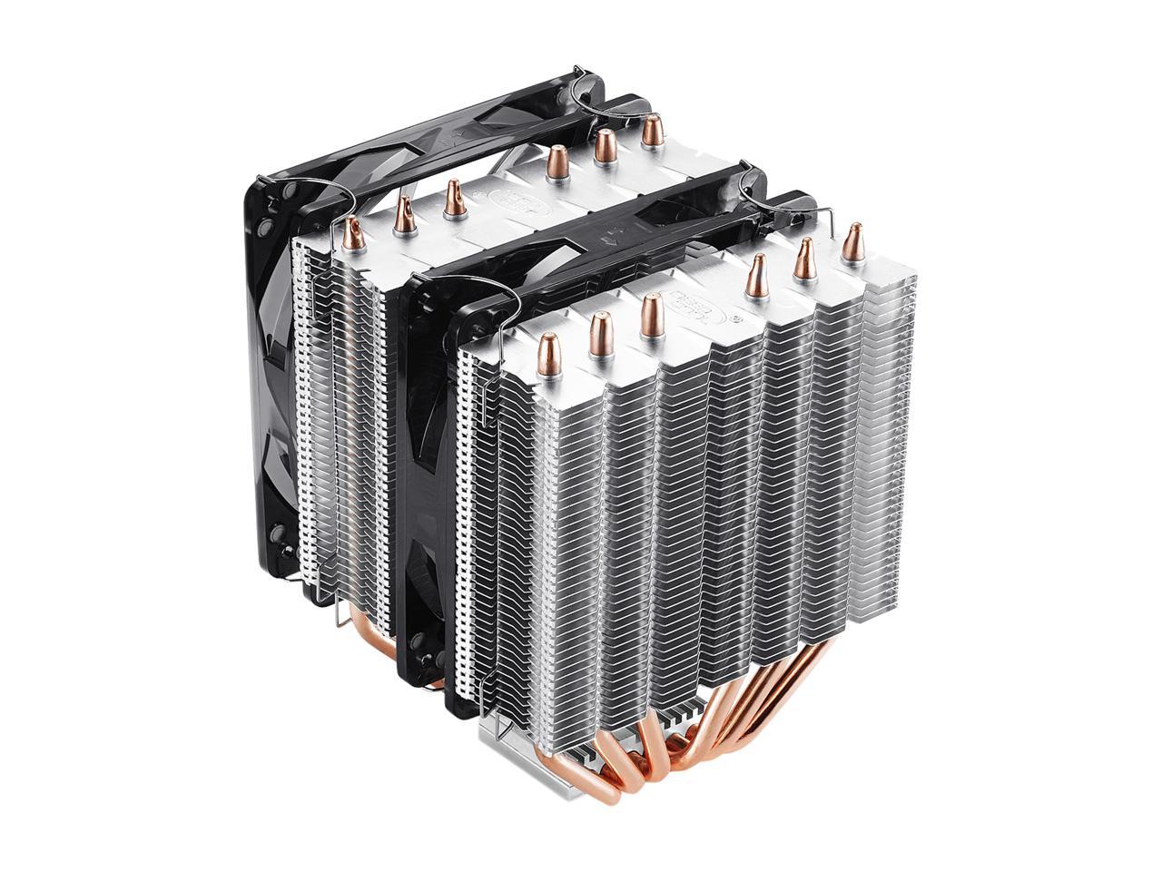 DEEPCOOL NEPTWIN V2-CPU Cooler Dual 120mm LED PWM Fans Twin-tower Polished Copper Base Metal Mounting Kit Support LGA2066/AM4