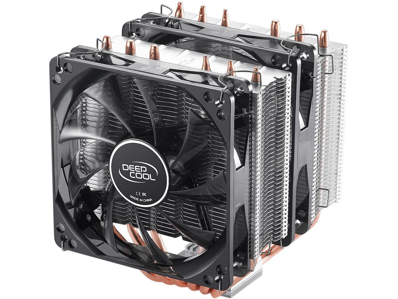 DEEPCOOL NEPTWIN V2-CPU Cooler Dual 120mm LED PWM Fans Twin-tower Polished Copper Base Metal Mounting Kit Support LGA2066/AM4
