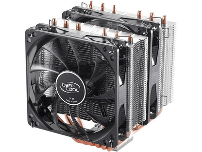 DEEPCOOL NEPTWIN V2-CPU Cooler Dual 120mm LED PWM Fans Twin-tower Polished Copper Base Metal Mounting Kit Support LGA2066/AM4