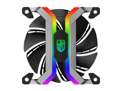 DEEPCOOL Gamer Storm MF120 (3 in 1) 3x120mm Smart Case Fan APP Programmed Fan Speed and RGB Lighting Modes Frameless and Two Layer Blower Blades Design WIFI Connection