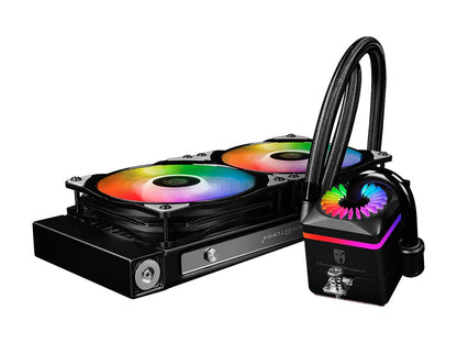 DEEPCOOL Gamer Storm CAPTAIN 240 PRO ADD RGB M/B Control Ceramic Bearing Air pressure Adjustable Automatically Liquid CPU Cooler TR4 Compatible