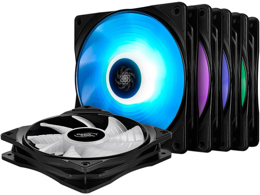 DEEPCOOL RF120M(5 in 1) Ultra Quiet intelligent PWM Fan 6 high brightness RGB LED Lights Motherboard Sync Multiple Control Modes