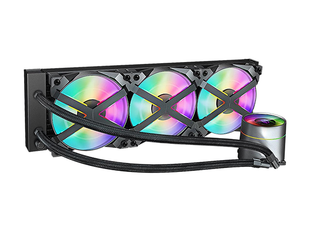 DeepCool CASTLE 360EX RGB AIO Liquid CPU Cooler, Anti-Leak Technology, Three MF120GT A-RGB PWM Fans, Wire Controller and 5V-D-G 3-Pin Motherboard Connector, TR4/AM4 Supported