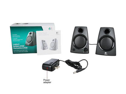 Logitech Z130 5 Watts 2.0 Speakers (980-000417) - Black
