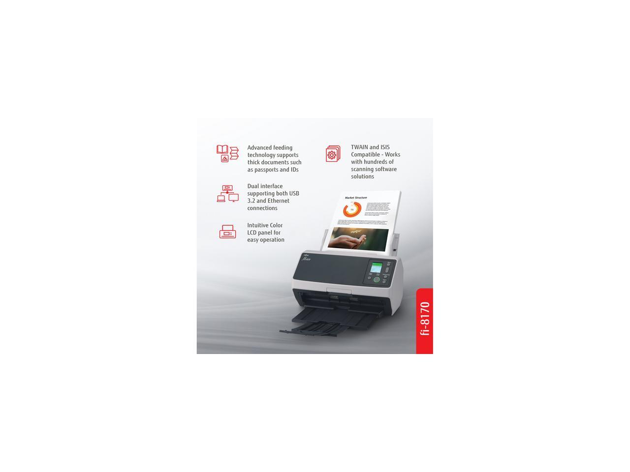 Fujitsu fi-8170 ADF (Automatic Document Feeder) / Manual Feed, Duplex Scanner