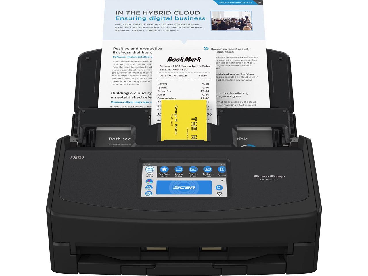 Fujitsu ScanSnap iX1600 Deluxe Color Duplex Document Scanner with Adobe Acrobat DC Pro 1 year complimentary subscription included (Value at $179)