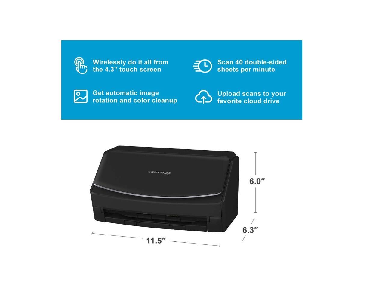 Fujitsu ScanSnap iX1600 Premium Color Duplex Document Scanner for Mac and PC with 4-Year Protection Plan, Black