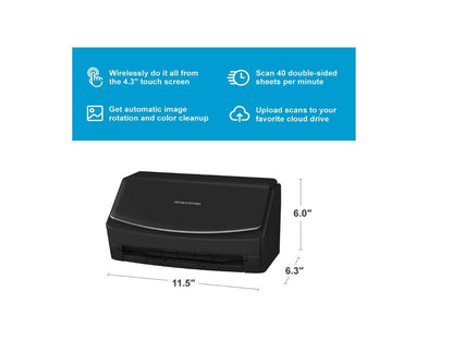 Fujitsu ScanSnap iX1600 Premium Color Duplex Document Scanner for Mac and PC with 4-Year Protection Plan, Black