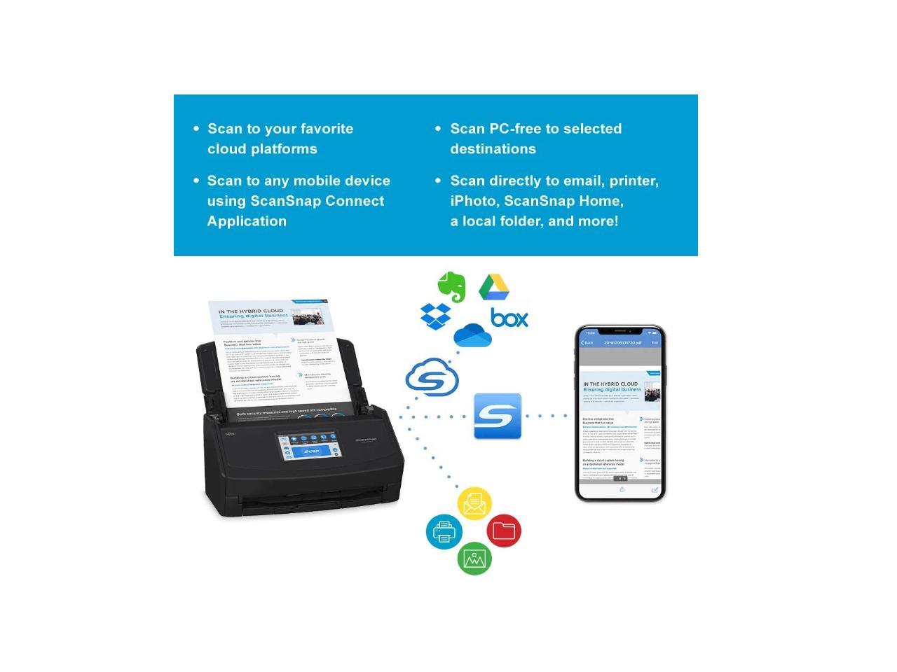 Fujitsu ScanSnap iX1600 Premium Color Duplex Document Scanner for Mac and PC with 4-Year Protection Plan, Black