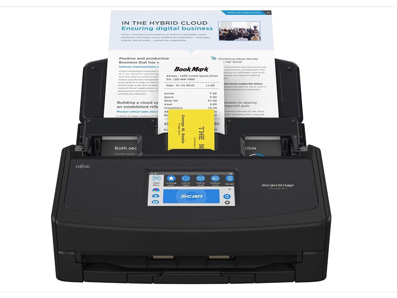 Fujitsu ScanSnap iX1600 Premium Color Duplex Document Scanner for Mac and PC with 4-Year Protection Plan, Black