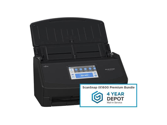 Fujitsu ScanSnap iX1600 Premium Color Duplex Document Scanner for Mac and PC with 4-Year Protection Plan, Black