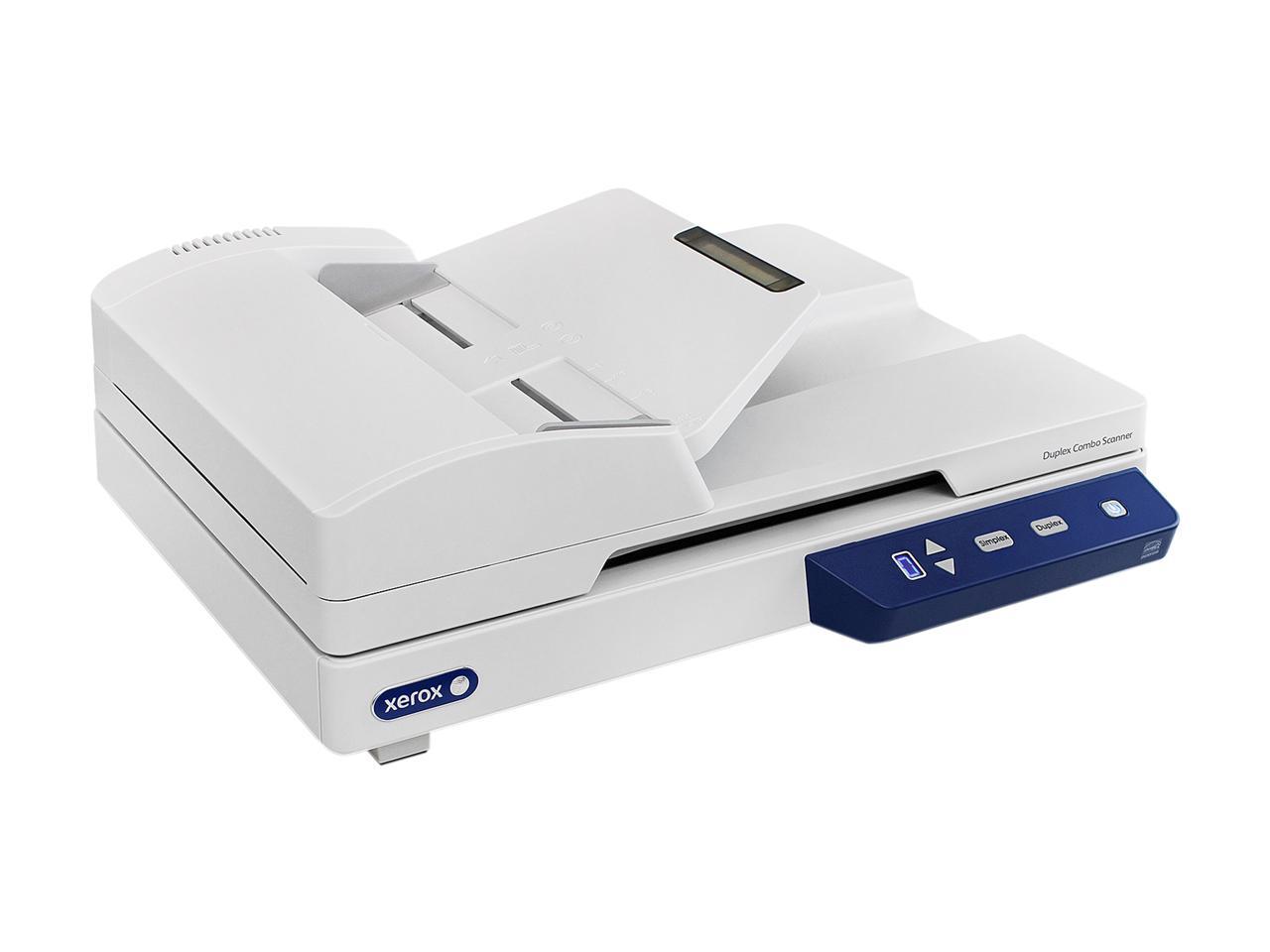 XEROX XD-Combo 600 dpi 24-bit color, 8-bit grayscale, 1-bit black & white Hi-speed USB 2.0 (3.0 compatible) Interface Flatbed or Automatic Document Feeder (Duplex) Duplex Combo Scanner