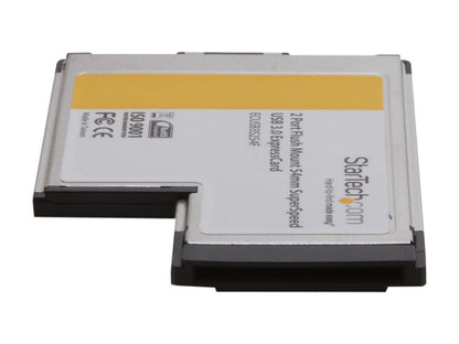 StarTech ECUSB3S254F 2 Port Flush Mount ExpressCard 54mm SuperSpeed USB 3.0 Card Adapter