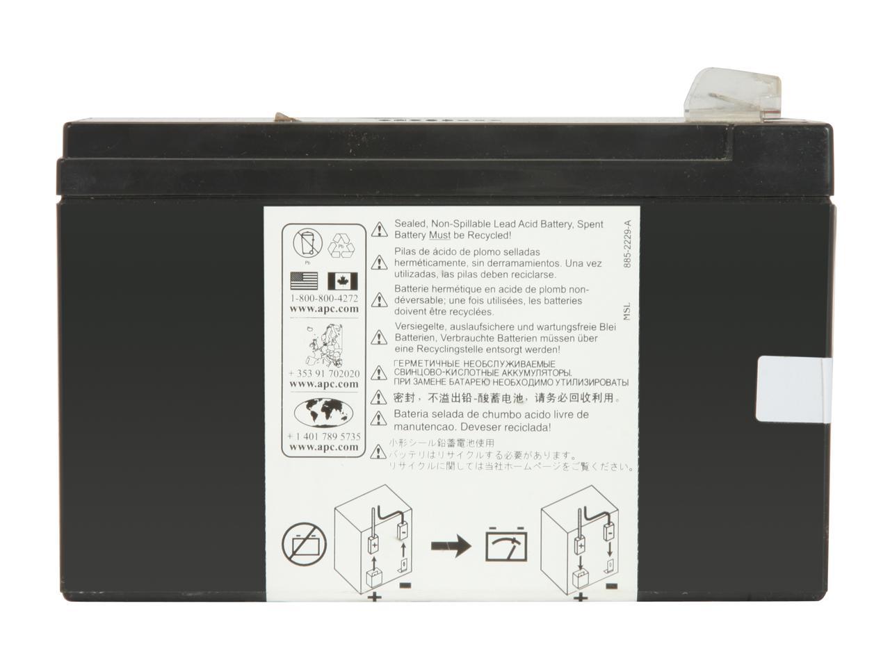 APC UPS Battery Replacement for APC Back-UPS Models BE500R, BE550MC, BK300C, BK350, BK500, BK500BLK, BK500M, BK500MC, BK500MUS, and SC420, SU420NET (RBC2)